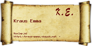 Kraus Emma névjegykártya